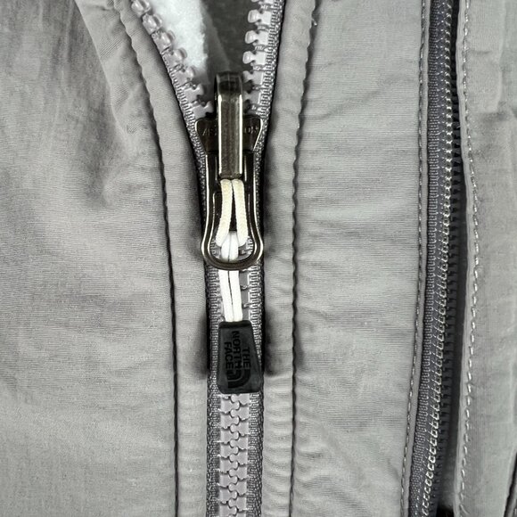 The North Face TNF Denali Jacket Women Small Grey White Polortec Full Zip Fleece - Picture 6 of 16